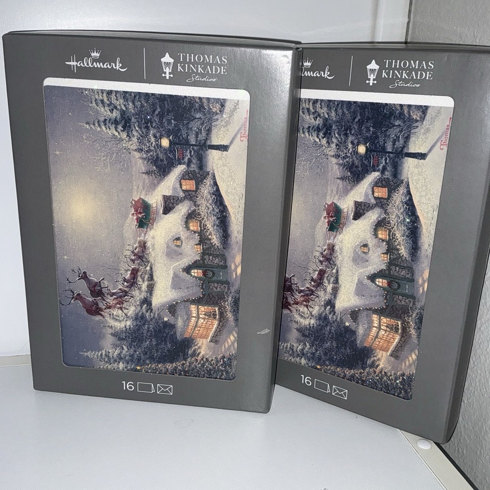 Hallmark Thomas Kinkade Boxed Christmas Cards‎ Self-Sealing Factory Sealed Lot 2